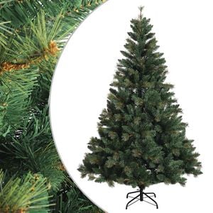 vidaXL Sztuczna choinka z zawiasami 120 cm PVC i Metal zielony