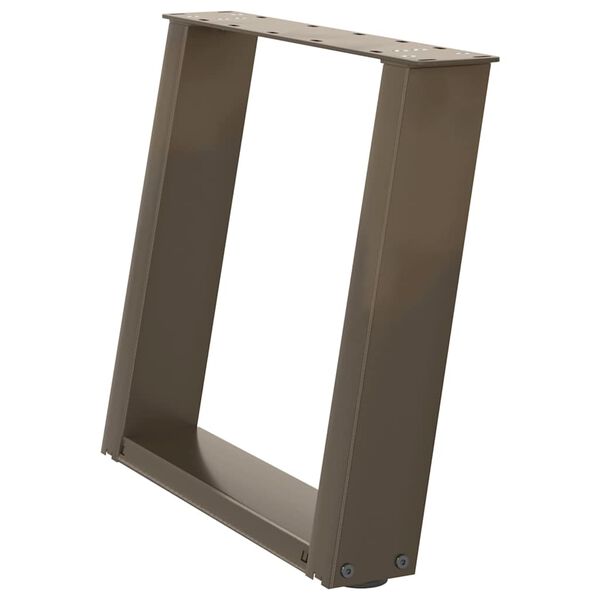 vidaXL Nogi do stolika kawowego w kształcie litery U 2 szt. Naturalna stal 50x(42-43) cm Stal