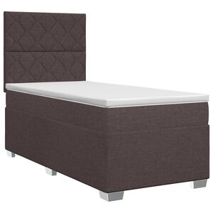 vidaXL Ł&oacute;żko kontynentalne z materacem Ciemny brąz 80 x 200 cm tkanina