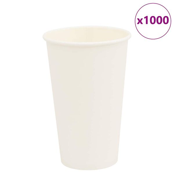 vidaXL Papierowe kubki, 1000 szt., 16oz, 400ml, biały