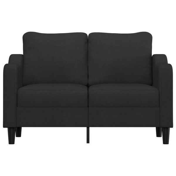 vidaXL Sofa 2-osobowa, czarna, 120 cm, tapicerowana tkaniną