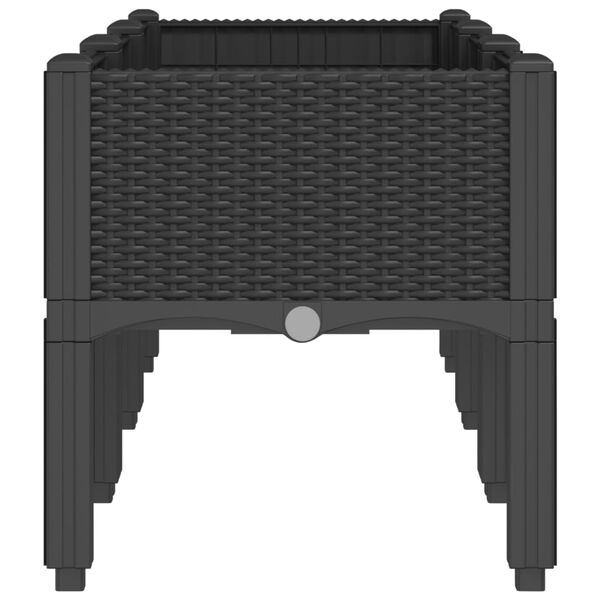 vidaXL Donica ogrodowa z n&oacute;żkami, czarna, 120x40x42 cm, PP