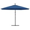 vidaXL Parasol ogrodowy z LED, wiszący, niebieski, 350 cm