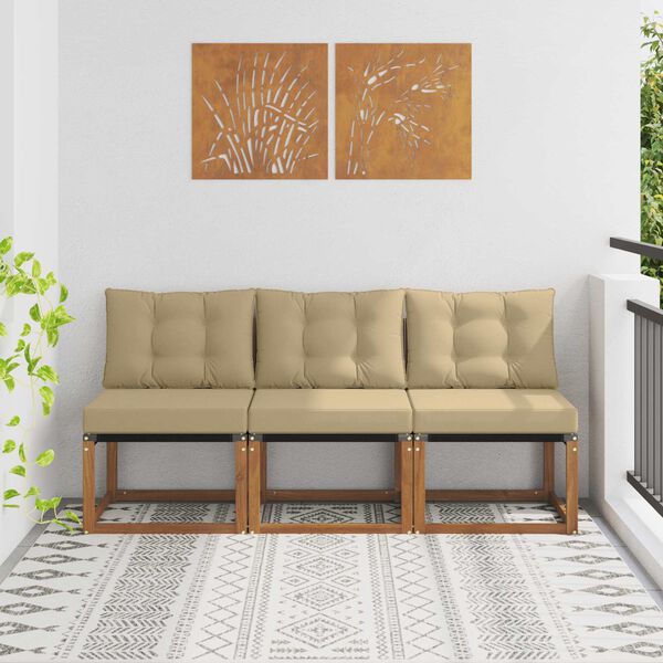 vidaXL 3 Sztuka Sofa środkowa na zewnątrz