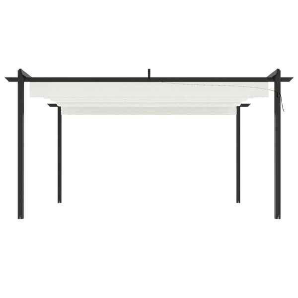 vidaXL Altana ogrodowa ze zwijanym dachem, 4x3 m, kremowa