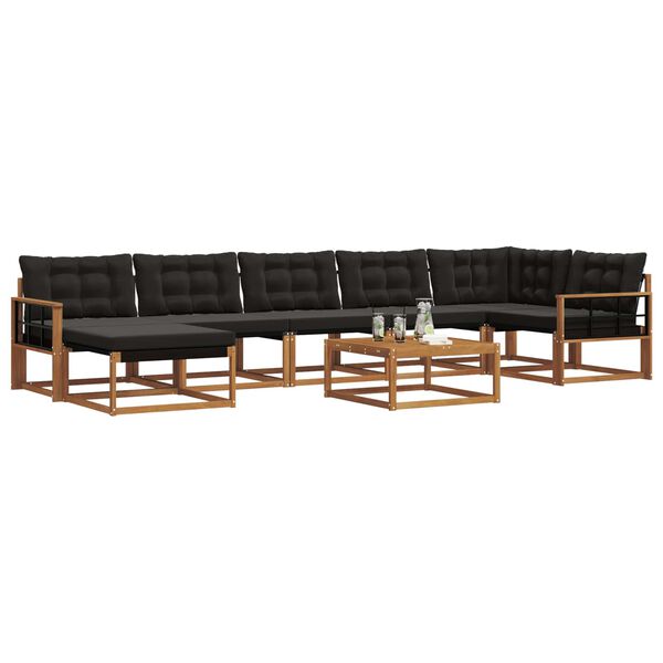 vidaXL Zestaw sof na zewnątrz z poduszką 22 pcs Naturalny i czarny