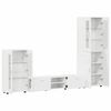 vidaXL Zestaw szafek RTV Wysoki połysk biały Materiał drewnopochodny