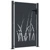 vidaXL Furtka ogrodowa, antracytowa, 100x150 cm, stal, motyw trawy