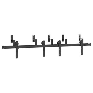 vidaXL System do montażu drzwi przesuwnych, 183 cm, stal, czarny
