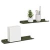 vidaXL P&oacute;łka wisząca 2 pcs Zielony oliwkowy 40 x 9 x 2,5 cm Stal