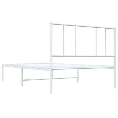 vidaXL Metalowa rama łóżka z wezgłowiem, biała, 100x190 cm