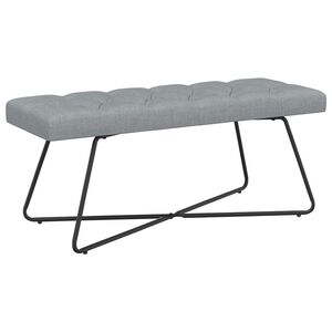 vidaXL Ławka z guzikami jasnoszary 110 x 40 x 46 cm tkanina