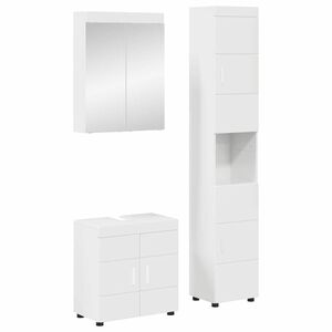 vidaXL Zestaw mebli łazienkowych TULUM 3 pcs Wysoki połysk biały