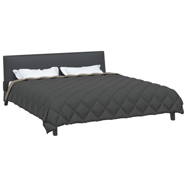 vidaXL Zimowa Kołdra Jasnoszary i antracytowy 240 x 260 cm Mikrofibra