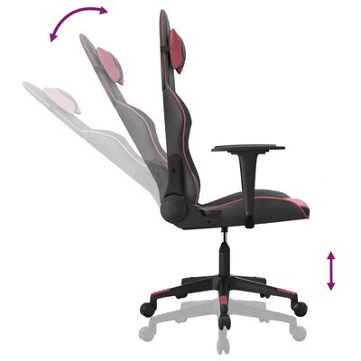 vidaXL Masujący fotel gamingowy, czarno-bordowy, sztuczna skóra