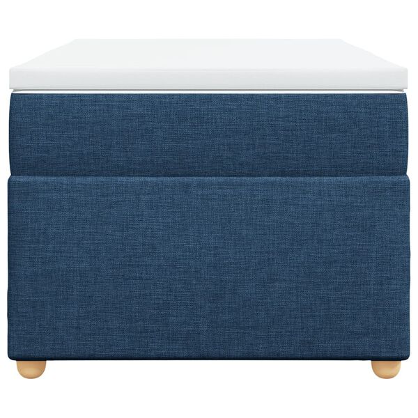 vidaXL Ł&oacute;żko kontynentalne z materacem, niebieskie, tkanina, 90x200 cm