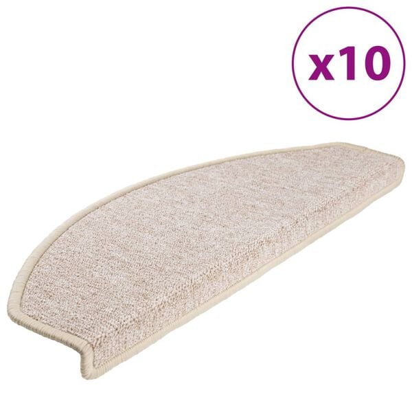 vidaXL Maty na schody 10 szt. 65x24x4 cm Taupe P&oacute;łokrągłe Duże
