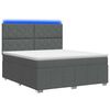vidaXL Ł&oacute;żko z box spring LED z materacem ciemnoszary 140 x 190 cm