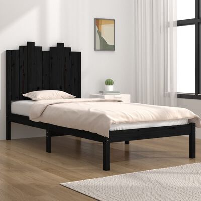vidaXL Rama łóżka, czarna, lite drewno sosnowe, 100 x 200 cm