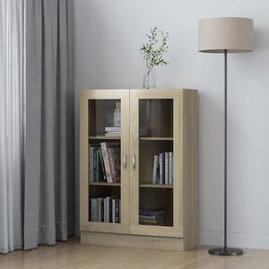 vidaXL Witryna, dąb sonoma, 82,5x30,5x115 cm, materiał drewnopochodny