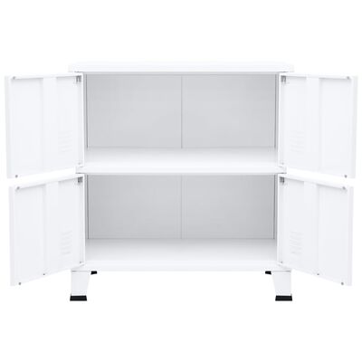 vidaXL Industrialna szafka, biała, 75x40x80 cm, stalowa