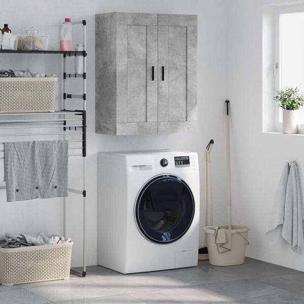 vidaXL Szafka wisząca, szarość betonu, 69,5x34x90 cm