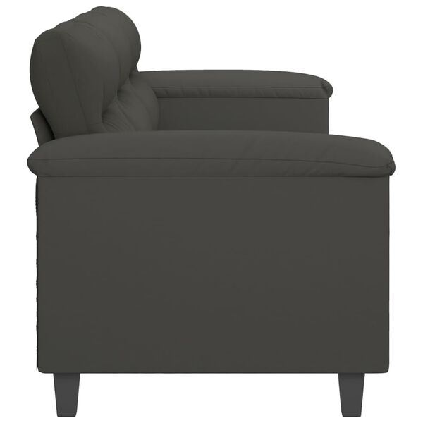 vidaXL 3-osobowa sofa, ciemnoszary, 210 cm, tapicerowana mikrofibrą