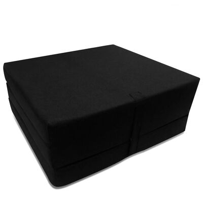 vidaXL Materac składany, trzysegmentowy, 190 x 70 x 9 cm, czarny