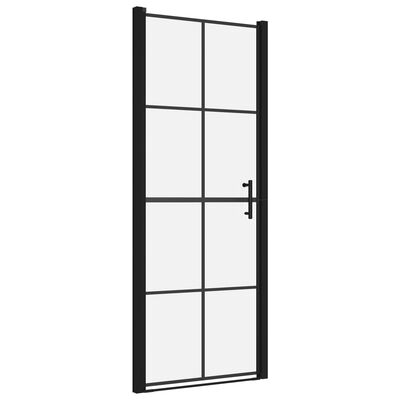 vidaXL Drzwi prysznicowe, hartowane szkło, 81 x 195 cm, czarne