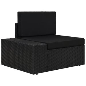 vidaXL Modułowe siedzisko narożne prawy podłokietnik, rattan PE czarne