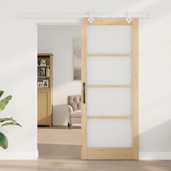 vidaXL Drzwi przesuwne Naturalny 86 x 211 cm