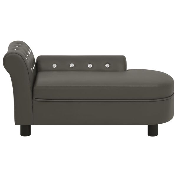 vidaXL Sofa dla psa, ciemnoszara, 83x45x42 cm, sztuczna sk&oacute;ra
