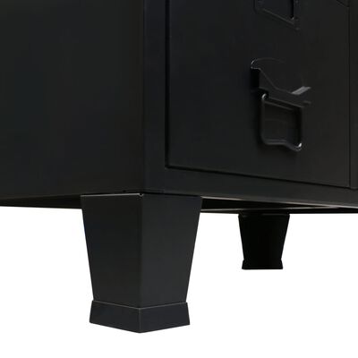vidaXL Metalowa szafa w industrialnym stylu, 67 x 35 x 107 cm, czarna