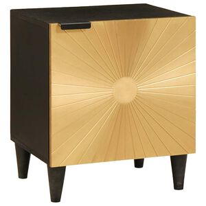 vidaXL Szafka Nocna Czarny i złoto 40 x 33 x 46 cm Drewno inżynieryjne