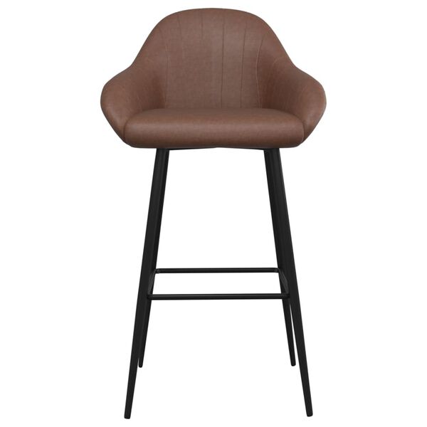 vidaXL Stołek barowy, ciemnobrązowy, obity sztuczną sk&oacute;rą