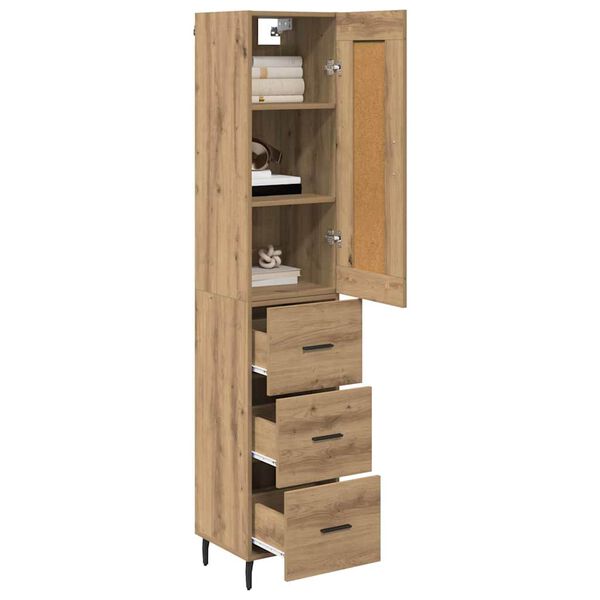 vidaXL Highboard z szufladą Dąb rzemieślniczy 34,5 x 34 x 180 cm