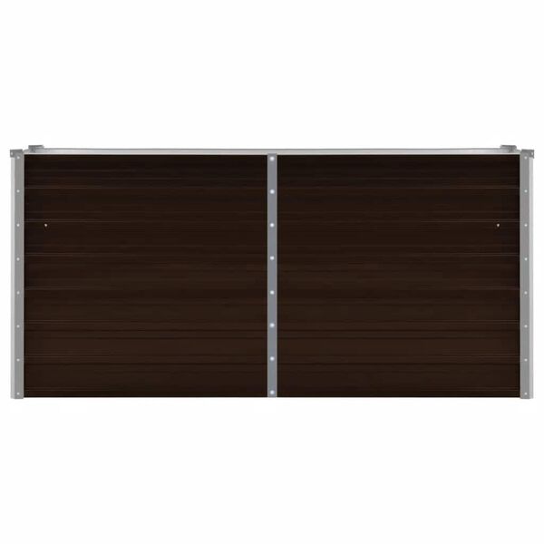 vidaXL Podwyższona donica, brązowa, 160x40x77 cm, galwanizowana stal