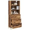 vidaXL Highboard z szufladą Stare drewno 69,5 x 32,5 x 180 cm