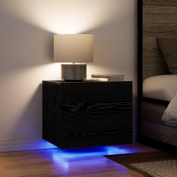 vidaXL Szafka Nocna Czarny Dąb 50 x 39 x 41 cm Materiał drewnopochodny