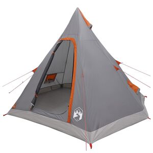 vidaXL 3-osobowy Szary i pomarańczowy Polyester 185T z powłoką PU