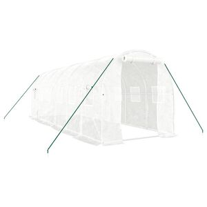 vidaXL Szklarnia ze stalową ramą, biała, 12 m&sup2; 6x2x2 m
