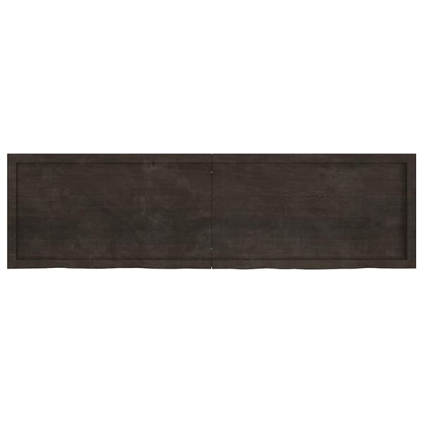vidaXL P&oacute;łka, ciemnobrązowa, 180x50x(2-4) cm, wykończone drewno dębowe