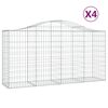 vidaXL Kosze gabionowe, 4 szt, 200x50x100/120 cm, galwanizowane żelazo