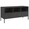 vidaXL Szafka pod telewizor, czarna, 100,5x39x50,5 cm, stalowa