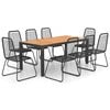 vidaXL 9-częściowy zestaw mebli ogrodowych, rattan PVC, czarno-brązowy