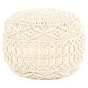 vidaXL Ręcznie robiony puf z makramy, 45 x 30 cm, bawełna