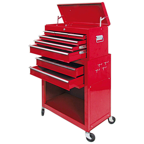 VOREL Szafka narzędziowa na k&oacute;łkach, z 6 szufladami, 62x33x107 cm