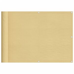 vidaXL Parawan balkonowy, piaskowy, 75x300 cm, tkanina Oxford