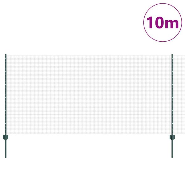 vidaXL Ogrodzenie z słupkiem Zielony 1,2 x 10 m Stal i PVC