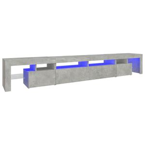 vidaXL Szafka pod TV z oświetleniem LED, szarość betonu, 260x36,5x40cm